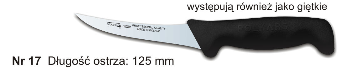 Noże Polkars Nr 17 Długość ostrza: 125 mm 15 sztuk w opakowaniu