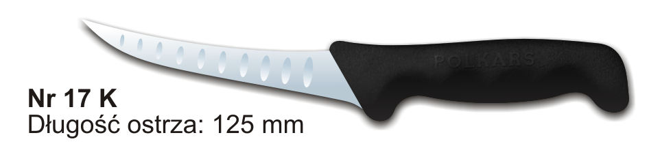 Noże Polkars Nr 17 K Długość ostrza: 125 mm 15 sztuk w opakowaniu