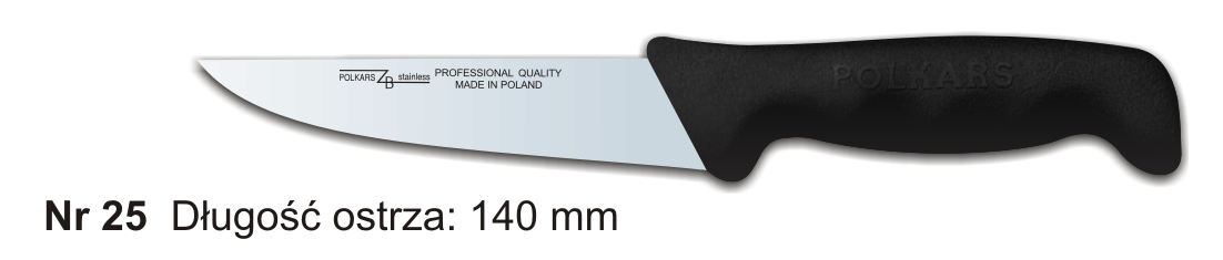 Noże Polkars Nr 25 Długość ostrza: 140 mm 15 sztuk w opakowaniu