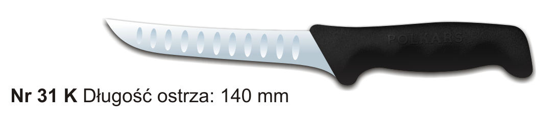 Noże Polkars Nr 31 K Długość ostrza: 140 mm 15 sztuk w opakowaniu