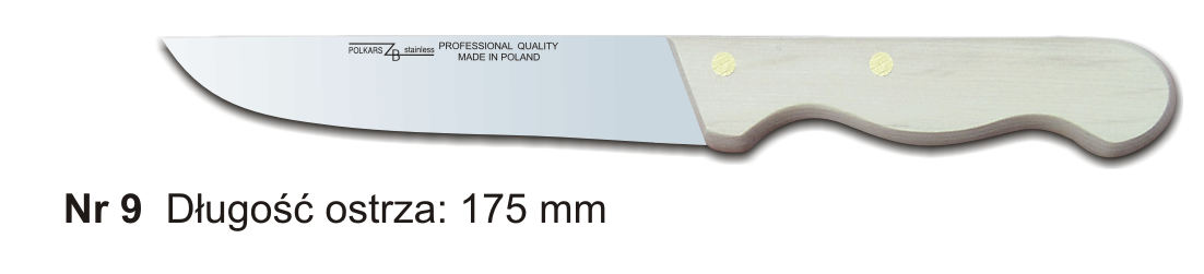 Noże Polkars Nr 9 Długość ostrza: 175 mm 15 sztuk w opakowaniu