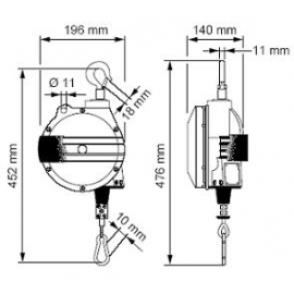 Balanser linkowy Ingersoll Rand BIDS-10 udźwig od 7 do 10 kg (skok linki 2000 mm)