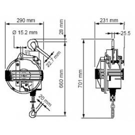 Balanser linkowy Ingersoll Rand BSD-100 udźwig od 80 do 100 kg (skok linki 2500 mm)