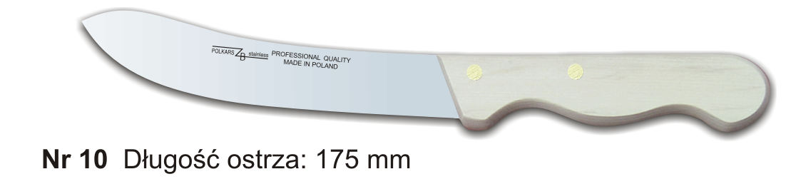 Noże Polkars Nr 10 Długość ostrza: 175 mm 15 sztuk w opakowaniu