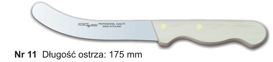 Noże Polkars Nr 11 Długość ostrza: 175 mm 15 sztuk w opakowaniu