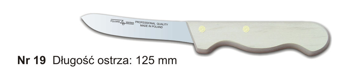 Noże Polkars Nr 19 Długość ostrza: 125 mm 15 sztuk w opakowaniu