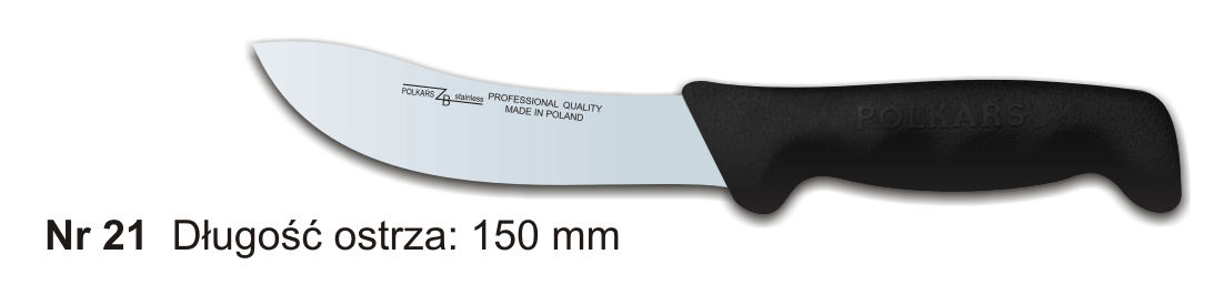 Noże Polkars Nr 21 Długość ostrza: 125 mm 15 sztuk w opakowaniu