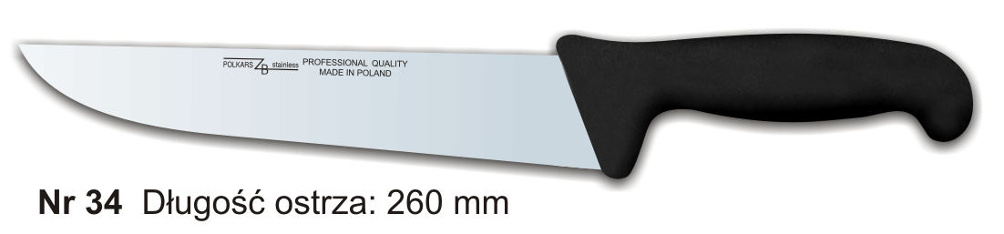 Noże Polkars Nr 34 Długość ostrza: 260 mm 15 sztuk w opakowaniu
