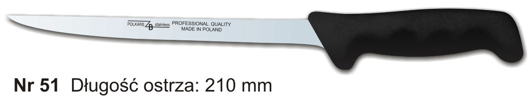 Noże Polkars Nr 51 Długość ostrza: 210 mm 15 sztuk w opakowaniu