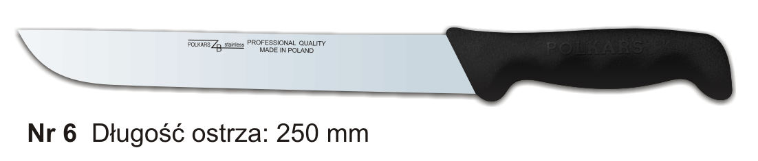 Noże Polkars Nr 6 Długość ostrza: 250 mm 15 sztuk w opakowaniu