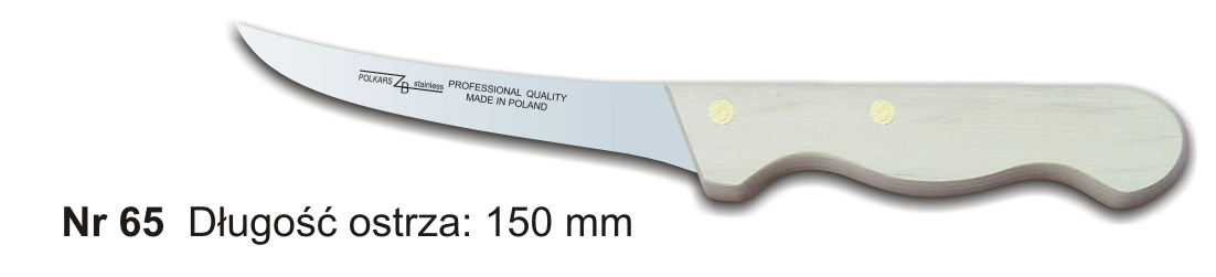 Noże Polkars Nr 65 Długość ostrza: 150 mm 15 sztuk w opakowaniu