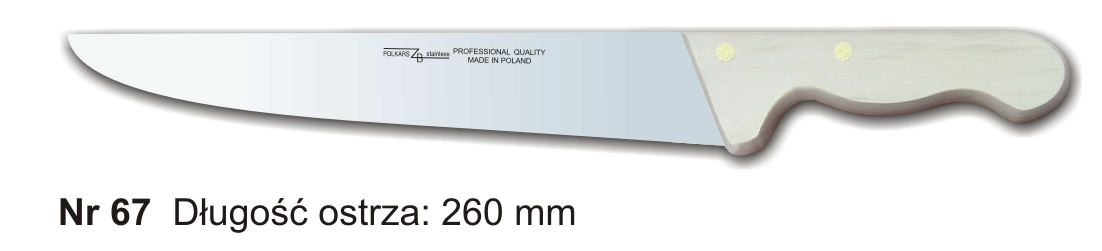 Noże Polkars Nr 67 Długość ostrza: 260 mm 15 sztuk w opakowaniu